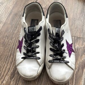 Authentic Golden Goose White and Purple Sneakers